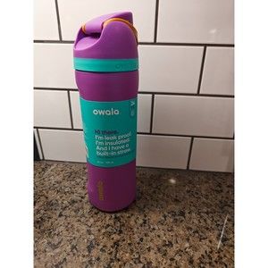 Owala FreeSip Water Bottle Stainless Steel, 24 Oz., Hint of Grape Purple 